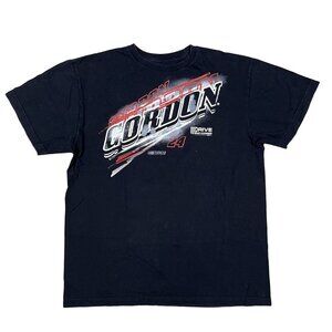 Jeff Gordon NASCAR Black T-Shirt Size Large